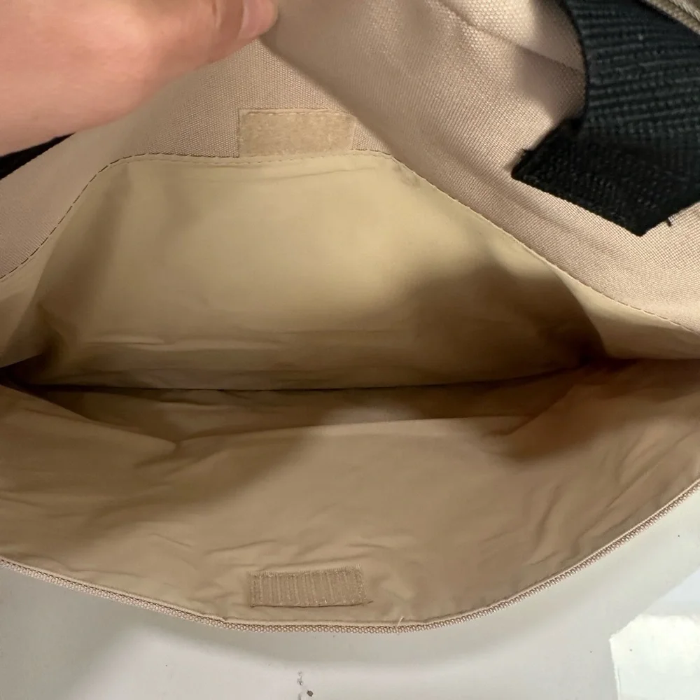 Calvin Klein Tan and Black Laptop Bag with Sturdy Fabric